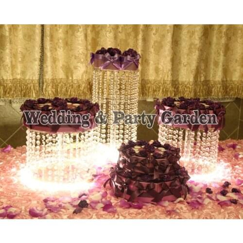 3pcs Wedding Cake Stand Crystal cake holder Round Crystal cake stand Clear Acrylic Macaron Stand Cake Pop Tower D20,25,H40,20