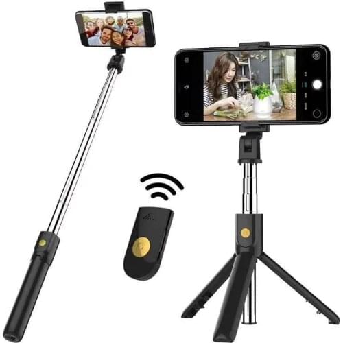 3 In 1 Wireless Bluetooth Foldable Handheld Monopod Shutter Remote Extendable Mini Tripod Selfie Stick for Iphone/Android Selfie
