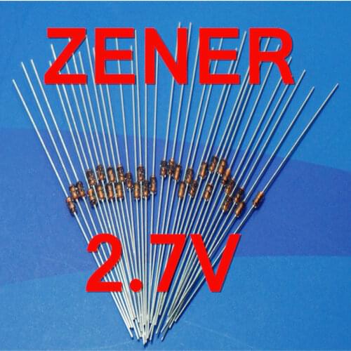 500 pcs/lot ) 2.7V 1/2W Zener Diode, 0.5 Watt, DO-35 Package