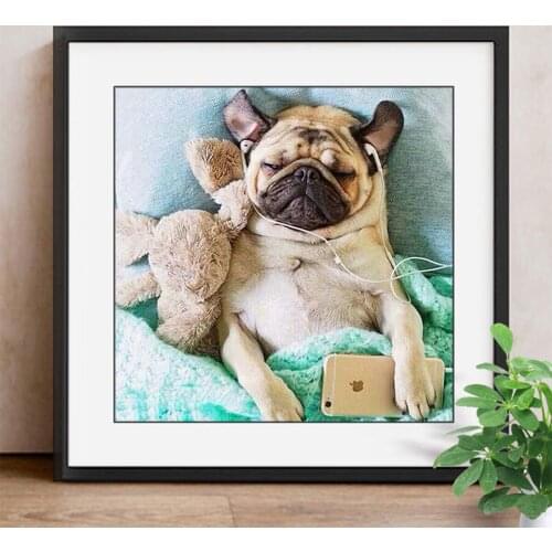 5D DIY Diamond Mosaic Dog Diamond Embroidered Cross Stitch Crystal Needlework Picture Paintings Home Decoration Gift