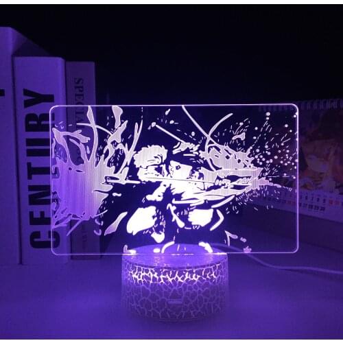 Animation Peripherals 3D LED Lamp Anime Figure Visual Illusion White Cracked Base Acrylic Panel Night Light for USB Charging