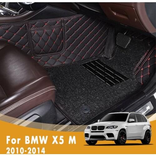 RHD Car Floor Mats For BMW X5 M 2014 2013 2012 2011 2010 Double Layer Wire Loop Foot Pads Car Interior Accessories Carpets Rug