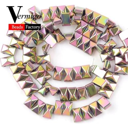 Natural Yellow Rivet Shape Hematite Stone Beads For Jewelry Making DIY Necklace Bracelet Spacer Beads 6x3mm 6x6mm 8x4mm 15"