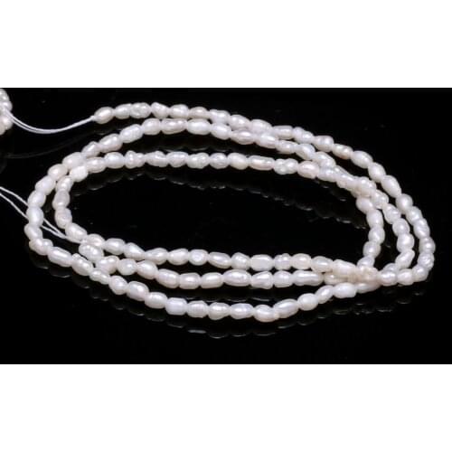 A Natural Freshwater Pearl White Rice-shaped Loose Beads 2-2.5 mm For Jewelry Making DIY Bracelet Earring Necklace Accessory