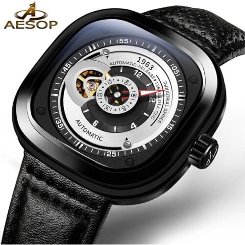 Brand Luxury AESOP Skeleton Mens Mechanical Watch Top Brand Luxury Waterproof 30M Automatic Fashion Tourbillon Sport Watch Clock