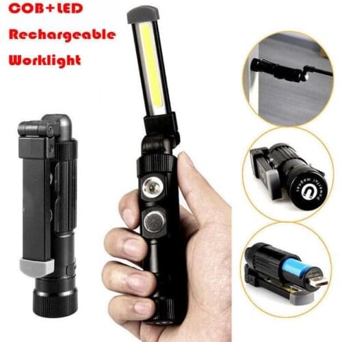 COB Work Light LED Flashlight Foldable Torch Lamp Magnetic Torch Inspection Lamp Emergency Outdoor Camping Working Car Tent Lant