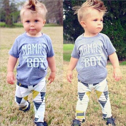 2018 Summer children baby suit short-sleeved Mamas boy T-shirt + pants 2 pieces baby boy girl clothing set