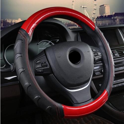 DONYUMMYJO Willow Patterned Massage Car Steering Wheel Cover Soccer Pattern Splice Light Leather Universal Fits Most Car Styling