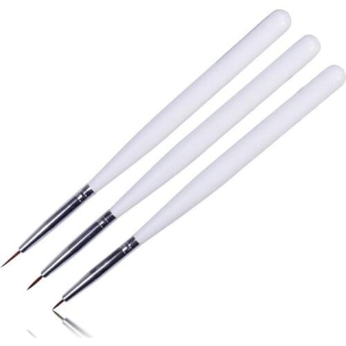 ELECOOL 3pcs DIY Painting Liner Nail Brushes UV Gel Polish Tips French Lines Lattice Stripe Grid Drawing Pen White Dotting Pen