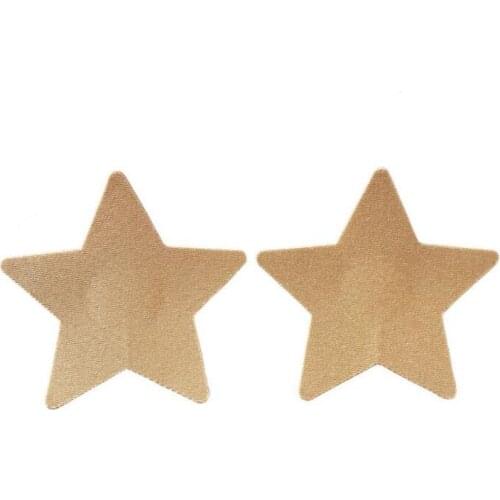 GEOCOCCYX 50pairs (100Pcs)/lot women Nipple Covers color Beige stars Disposable Nipple Covers Breathable Breast Pasties