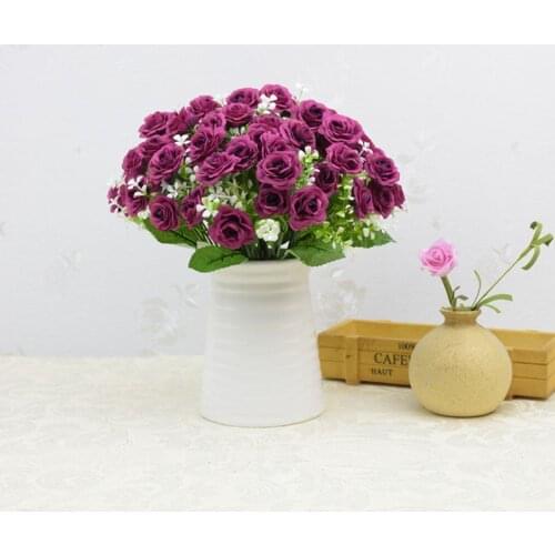 15heads Silk Fake Tea Rose Peony Artificial Flowers For Wedding Home Decoration Fake Flowers Festival Party Supplies