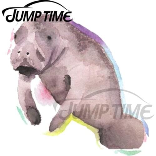 JumpTime 13 x 9cm Colorful Watercolor Manatee Motorcycle Car Stickers Windshield Decal Fashion DIY Funny Car Creative Decoration