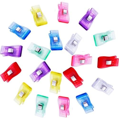 KAOBUY 50/100Pcs Job Foot Case Multicolor Plastic Clips Hemming Sewing Tools Sewing Accessories DIY Holder Quilting Clips Crafts