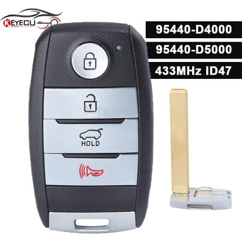 KEYECU Smart Remote Key 4 Button 433MHz HITAG3 NCF2952X for Kia Optima 2016-2020 FCCID: SY5JFFGE04 P/N: 95440-D4000 /95440-D5000