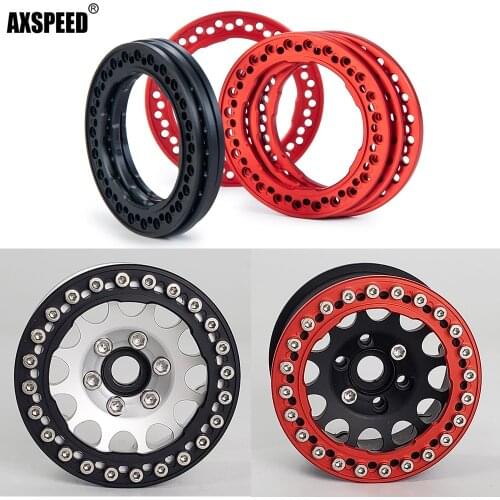 AXSPEED 4Pcs RC Car Metal Alloy 1.9 inch Wheel Ring for 1/10 Axial SCX10 90046 Traxxas TRX4 CC01 D90 WRAITH Beadlock Wheel Rims