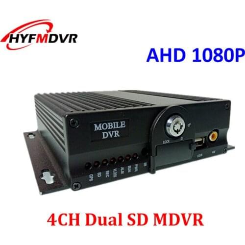 Ahd720p monitor host coaxial on-board video recorder 4 channel double SD card mobile dvr customizable