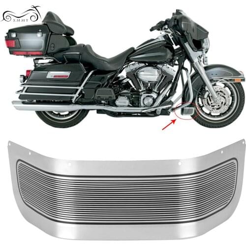 Motorcycle Chrome Aluminum Ribbed Front Fender Trim Skirt For Harley Touring Road King Tri Street Glide FLHTK 80-13 FLHX FLHR