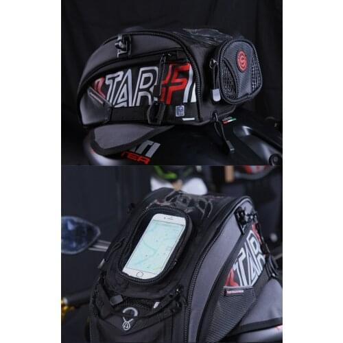 Motorcycle Oil Fuel Tank Bag Magnetic Motorcycle Backpack Bag Motorbike Saddle Bag Phone Holder Storage Moto Travel Bag Luggage