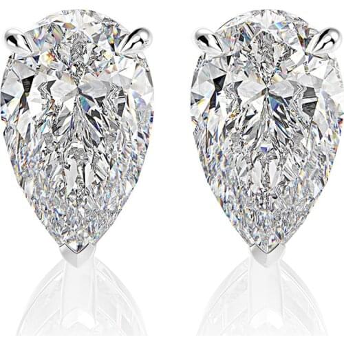 Real Water Drop Diamond Stud Earring 100% Real 925 sterling silver Jewelry Engagement Wedding Earrings for Women Bridal Bijou