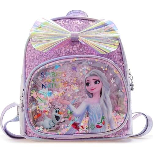 Disney Frozen Children Small Backpack Cute Leather School Bags for Kids Girl Princess School Backpack Bag Back Pack Mochila