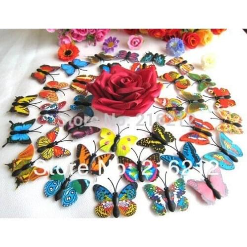 NEW Home Decoration Artificial 3D Butterfly Fridge Magnet Sticker Refrigerator Magnets