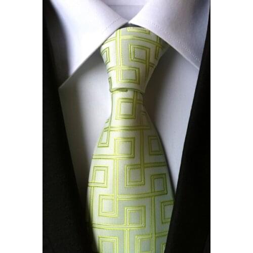 NEW Mens Formal necktie jacquard woven tie Green with character pattern to match shirt