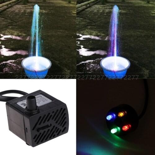 New AC 220V 3W Submersible Water Pump LED Aquarium Fountain Fish Pond Tank EU Plug JUL24 dropship