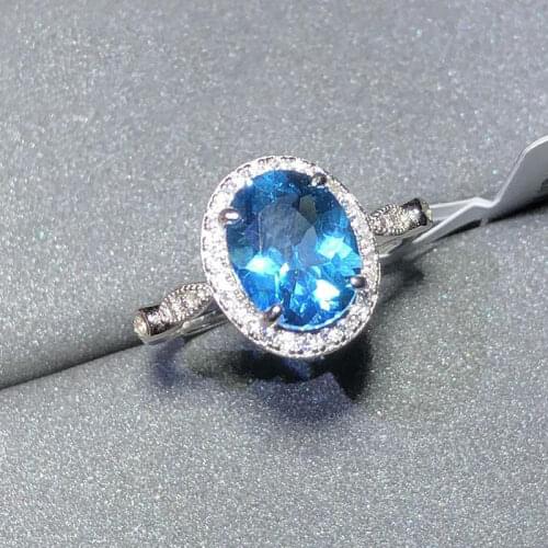 Original Design Sapphire Oval Dove Egg Opening Adjustable Ring Shining Cut Face Charm Womens Silver Jewelry