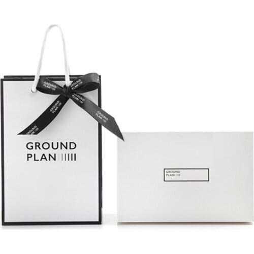 Printed Packaging made easy Cream Pack cosmetic pouches small size paper bag and ribbon paper box