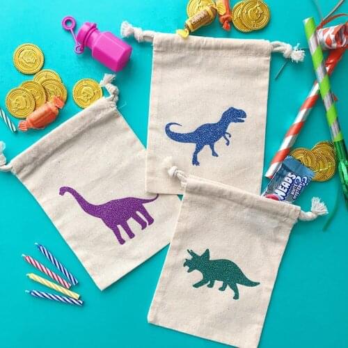 Personalized 10pcs glitter Hangover Kit Bags Dinosaur Burlap Jute Wedding Favor Holder Bag Bachelorette Event Party Decorations