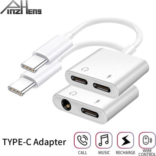 PINZHENG USB C Adapter Audio Charger Adapter 3.5mm Jack To Type C Charger Type-C Adapter For Xiaomi Huawei Samsung Aux Headphone