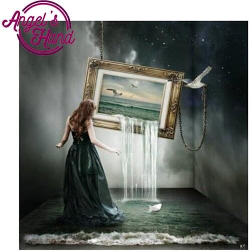 Full Square round Mosaic Drill Resin Embroidery 5D Diy Diamond Painting Mosaic 3D Cross Stitch Kit Beauty Landscape picture