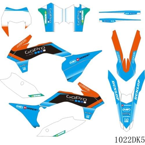 Full Graphics Decals Stickers Motorcycle Background Custom Number Name For KTM EXC EXC-F 125 250 300 350 450 2014 2015 2016