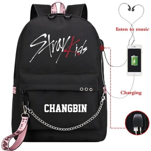 Mochila Kpop Stray Kids Backpack Women Backpacks School Bags for Teenage Girls Usb Charge Laptop Backpack Casual Travel Backpack