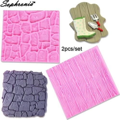 Dry Wall &Bark Silicone Mold for UV Resin Gumpaste Surgarcraft Icing Handmade Tool Epoxy Fondant Chocolate MouldsC117