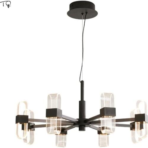 Scandinavian Fashion Design Modern LED Round Chandelier Lighting for Living Room Decoration Iron Art Acrylic Suspension light