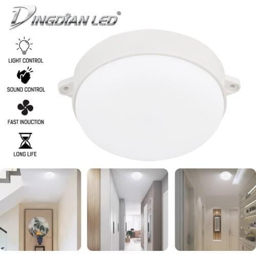 Sound control LED Ceiling Light Light Control 9W Smart LED Lamp Panel Light Stairs Night Lighting Ultra thin Down Light 2PCS/LOT