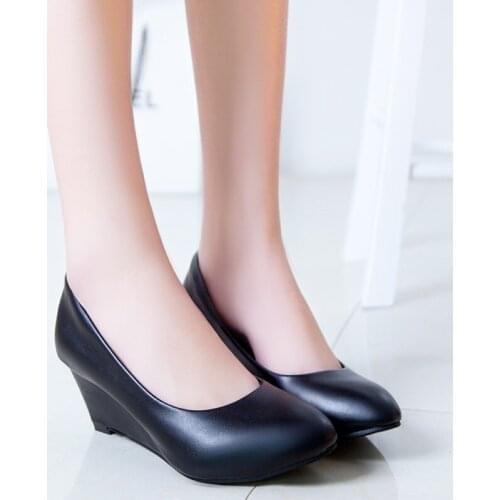 PUPUDA Fashion Wedges Shoes Women Casual Platform Shoes Women Casual Leather High Heels Ladies 2021 Platform Shoes