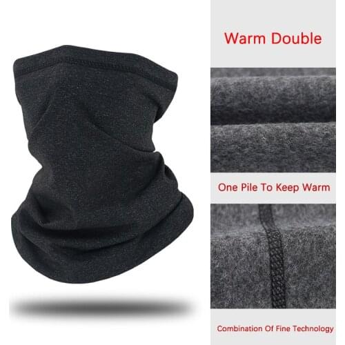 Windproof Winter Mens Scarf Double Warm Fleece Thick Face Mask Balaclava Soft Outdoor Women Sports Cycling Elastic Motorcycles