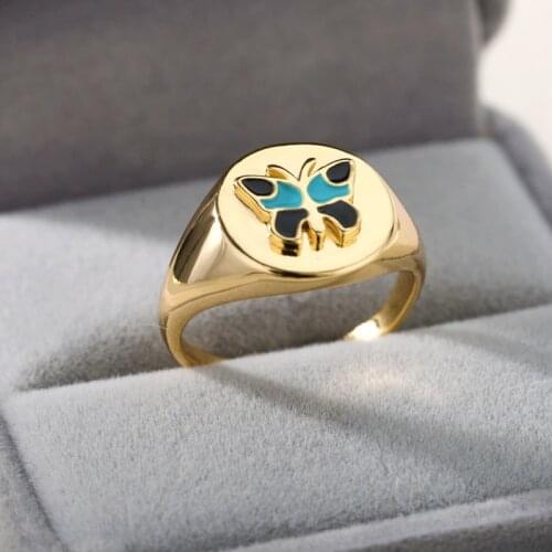 Vintage Butterfly Rings For Women Men Daisy Flower Engagement Wedding Ring Lover Couple Rings Jewelry Gifts Anillos