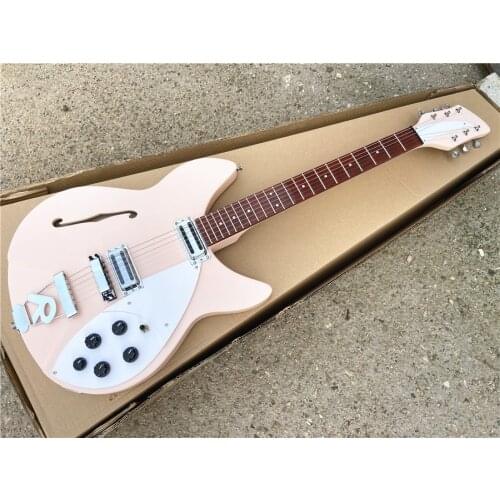 High quality 360 electric guitar 6 string pink F hole R pull string version of rosewood fingerboard free shipping