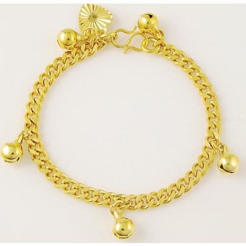 2015 New Vintage 24K Gold Colou Chain Bracelets combine Five Bells together Jewelry Gifts For Women Free Shipping