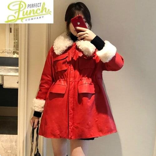Winter Jacket Genuine Leather Women Sheep Shearing Real Fur Coat for Womens Clothing Chaqueta Mujer T-1688-5 YY789