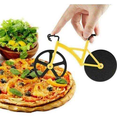 1pc Bicycle Pizza Cutter Stainless Steel Bike Shape Pizza Wheel Knife for Home Kitchen Bread Pancake Pastry Baking Cutting Tools