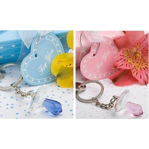 10PCS/LOT K9 Crystal Nipple Blue/ Pink Key Chain Key Ring Key Accessorie Wedding Gift Souvenirs