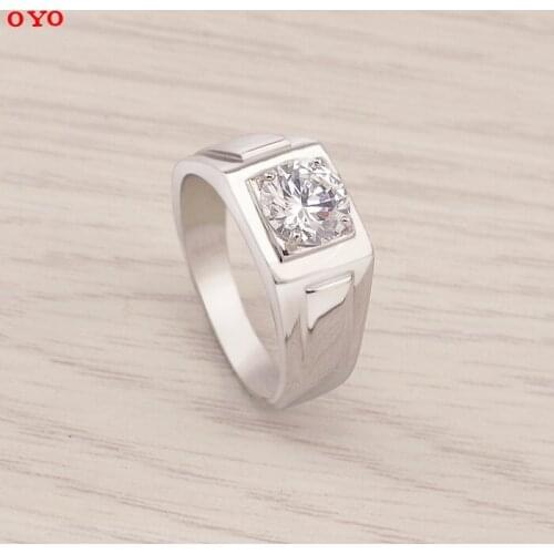 100%925 silver mens platinum diamond ring wedding ring can be engraved free shipping