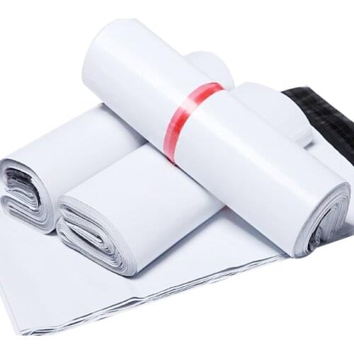 10Pcs15x16+4cm White Poly Self-seal Mailbag Plastic Courier Destructive Poly Mailing Plastic Gift Shopping Bags Express Mail Bag