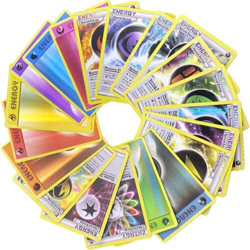20PCS Pokemon Cards Energy Game Card Shining Booster English Trading Battle Collection Carte Pokémon Loaded List Gift Kid Toys