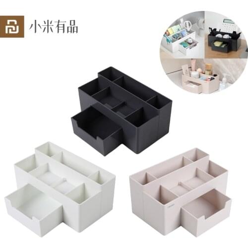 2021 Youpin Deli Pen Holder ABS Desk Office Organizer Storage Box Cosmetic Desktop Stand Case Makeup Brush Stand Pencil Barrel