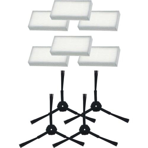 4pcs side brush + 6pcs HEPA Filter kit for CHUWI ilife v5s v5 x5 for ilife V3s v3s pro v3l v5s pro v50 robot vacuum cleaner